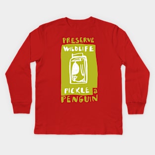 pickle a penguin Kids Long Sleeve T-Shirt